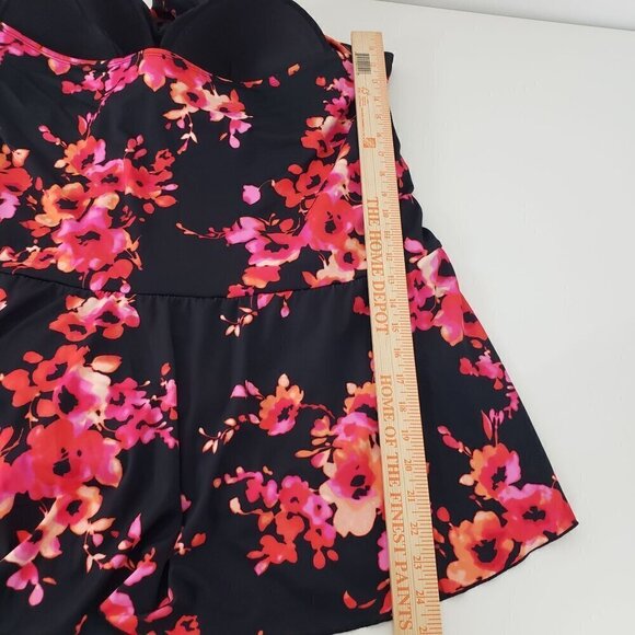 Swimsuits for All Floral Halter Swim Dress Nylon Stretch Womens Size 34 - Picture 9 of 10